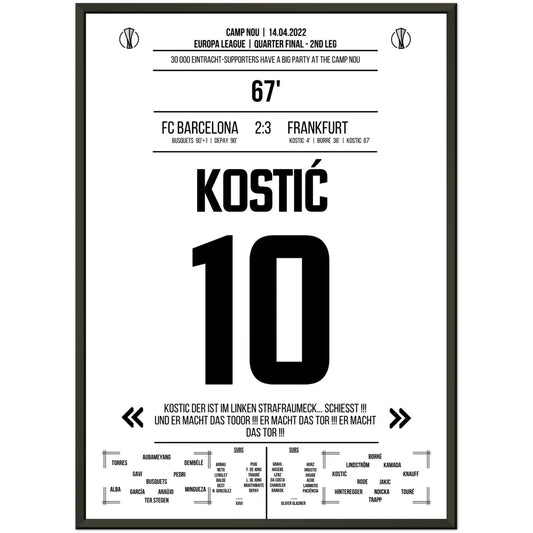 Kostic's Galavorstellung bei Frankfurt's großer Party im Camp Nou 50x70-cm-20x28-Schwarzer-Aluminiumrahmen