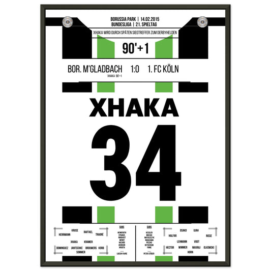 Xhaka's Treffer zum späten Derbysieg 2015 50x70-cm-20x28-Mit-Aluminiumrahmen